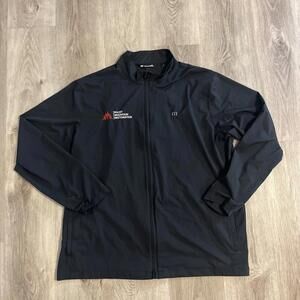 Travis Matthew Men’s Mock Neck Dri-fit Zip Up Lightweight Jacket Black Size 2XL